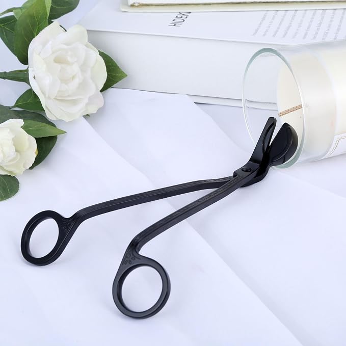 MUXSAM Candle Wick Trimmer, Wick Cutter, Steel Candle Scissor, Wick Clipper, Candle Shear Candle Care Tool for Scented Candle Lovers Gifts, Safely Remove Cut Wick Reduce Soot, Black