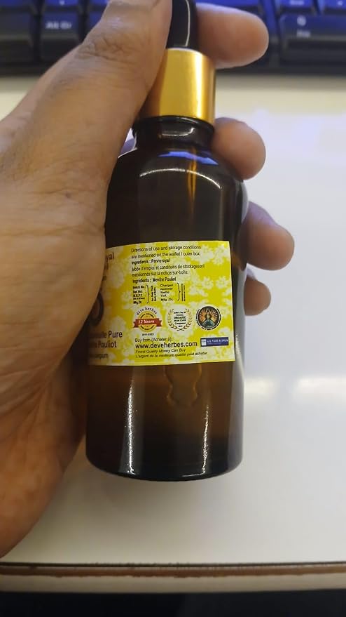 Deve Herbes Pure Pennyroyal Essential Oil (Mentha pulegium) Steam Distilled 2ml (0.06 oz)