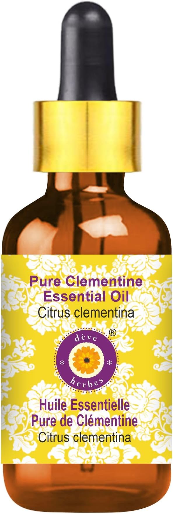 Deve Herbes Pure Clementine Essential Oil (Citrus Clementina) with Glass Dropper Steam Distilled 5ml (0.16 oz)