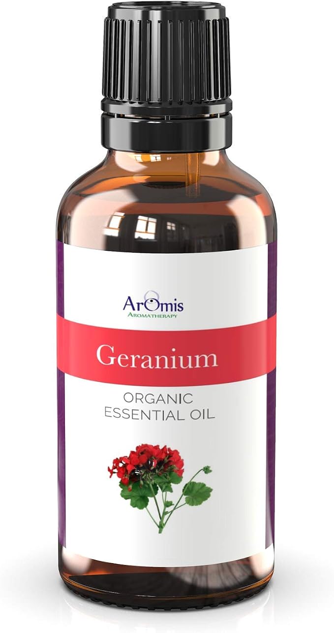 ArOmis Geranium Essential Oil - 100% Pure Therapeutic Grade - Undiluted, Premium Oil - 150 Micron Filtered, Perfect for Aromatherapy Diffusers (30ml / 1 fl oz)