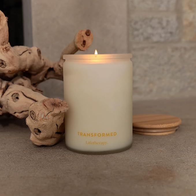 Lifetherapy Transformed Scented Soy Candle, 75-Hour Burn, 10 Oz | Natural soy wax scented candles for home with clean burn, jar candle design, and long lasting fragrance
