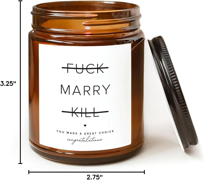 ThreeKin Engagement Candle, Gift for Engaged Couples | Lavender & Lemongrass Soy Wax Blend | 65-Hour Burn Time | Scented Jar for Bridal Showers & Brides to Be