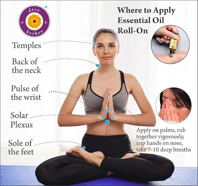 déve herbes UNWINDING Thoughts - Aromatherapy Essential Oil Blend of Bergamot, Melissa, Neroli, Rose, Sandalwood, Vetiver & Cedarwood Essential Oils 10ml (Roll-On)