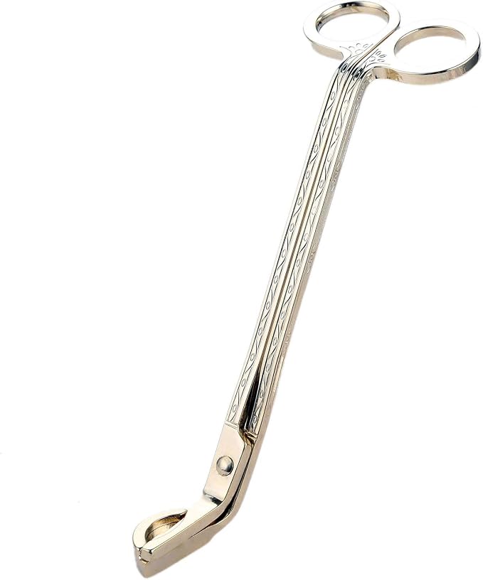 MUXSAM Candle Wick Trimmer, Candle Wick Cutter, Candle Scissors Cutter, 1-Pack Stainless Steel Wick Clipper Scissor Candle Tool for Trim Wick to Burn, Reduces Soot (Gold)