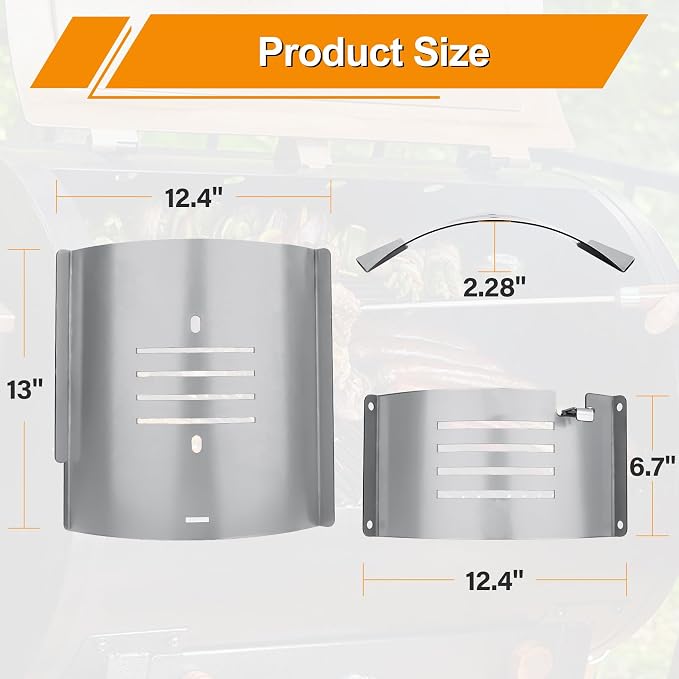 Flame Broiler Kit for Pit Boss Pro Series II Tabletop Portable 150 Pellet Grills with Slide Cover and Bottom, Heat Diffuser Replacement Parts 31971 for Pit Boss Mahogany PB150PPS Table Top Grill
