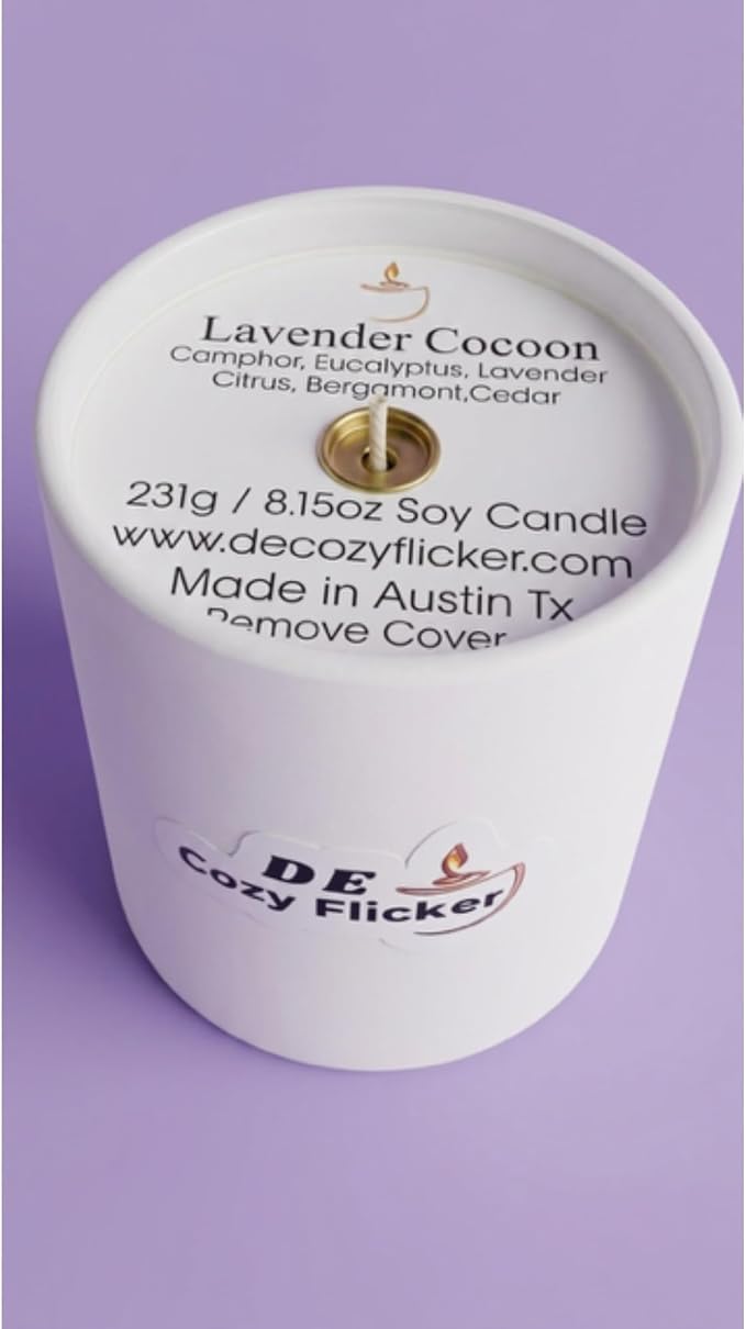 Lavender Cocoon | Tumbler White Scented Candle for Any Occasion | Long Lasting with 50 Hour Burn Time 8.15oz | Soy Candle | Cotton Wick