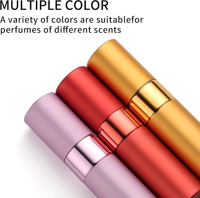 Perfume Travel Refillable Atomizer 8ML (3PCS) - Empty Cologne Spray Bottle, Portable & Leakproof Sprayer for Travel (golden, pink, red)