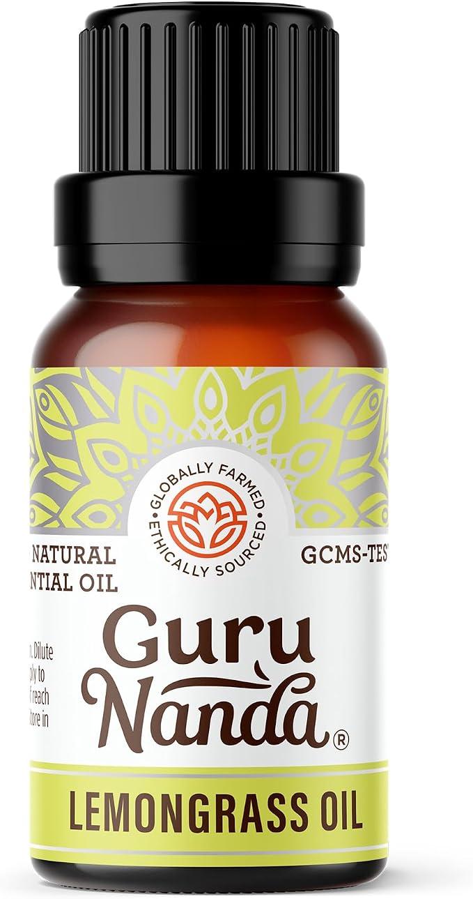 GuruNanda Lemongrass Essential Oil (0.5 Fl oz), 100% Pure, Undiluted Aromatherapy Oil for Diffusers