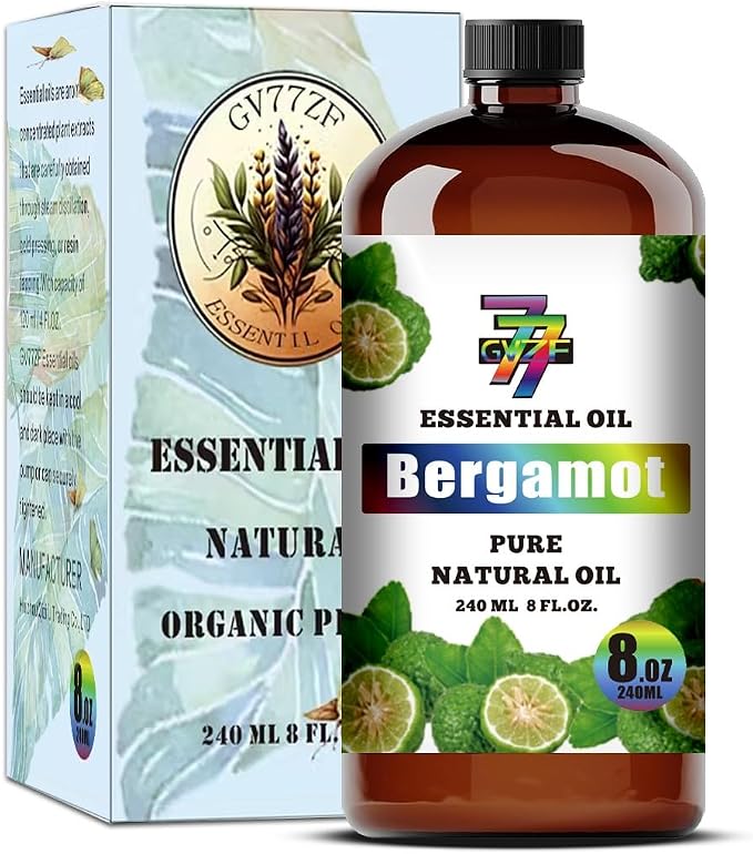 Bergamot Essential Oil, Bergamot Oils, for Diffuser, Humidifier, DIY Candles, Soap, Home, Office, Gift, Essential Oil, GV77ZF Bergamot Fragrance Oil - 8 fl oz (240 ml)