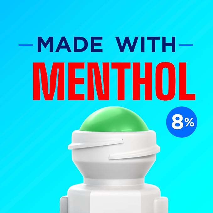 Icy Hot Original Pain Relief Revive & Recovery No-Mess Roll-On Applicator, Fast-Acting Pain Relief with 8% Menthol for Backaches, Joints, Muscle Strains and Arthritis, Refreshing Lime & Mint, 2 oz
