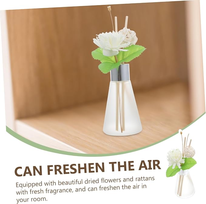 3pcs Decorative Diffuser Dried Flowers and Rattan Sticks for Home Fragrance Elegant Bottle for Bathroom Bedroom and Living Room Decor