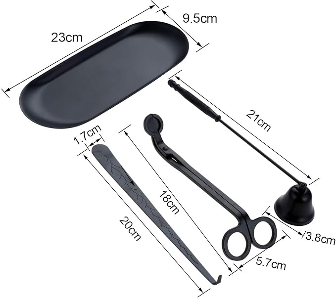 MUXSAM 4 in 1 Candle Accessory Set, Candle Wick Trimmer, Candle Snuffer, Wick Trimmer, Candle Wick Dipper, Storage Tray Plate, Candle Care Tools Gifts for Candle Lovers(Bronze)