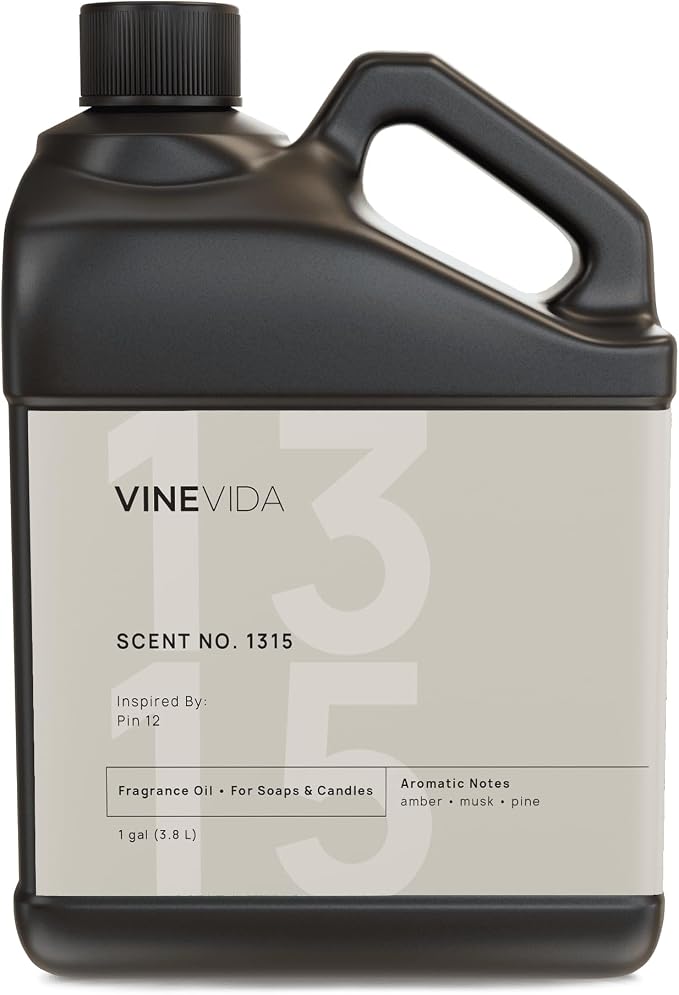 VINEVIDA Scent NO. 1315 Fragrance Oil - 1 Gallon (8lbs) - Inspired by: Pin 12 Fragrance Oil for Candle Making - Made in USA Candle Scents Scents for Soap Making
