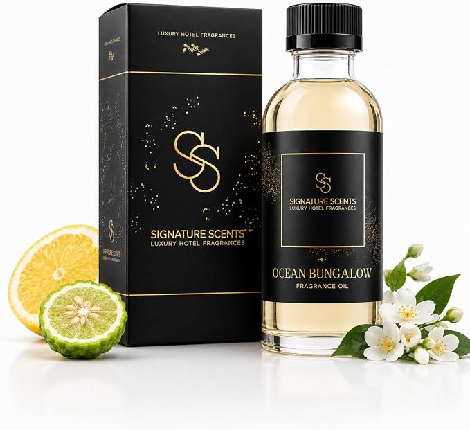Signature Scents - Luxury Hotel Fragrances - Hotel Fragrance Oil - Diffuser Oil Blends for Aromatherapy (Ocean Bungalow) 4.05 Fl Oz (120ml)