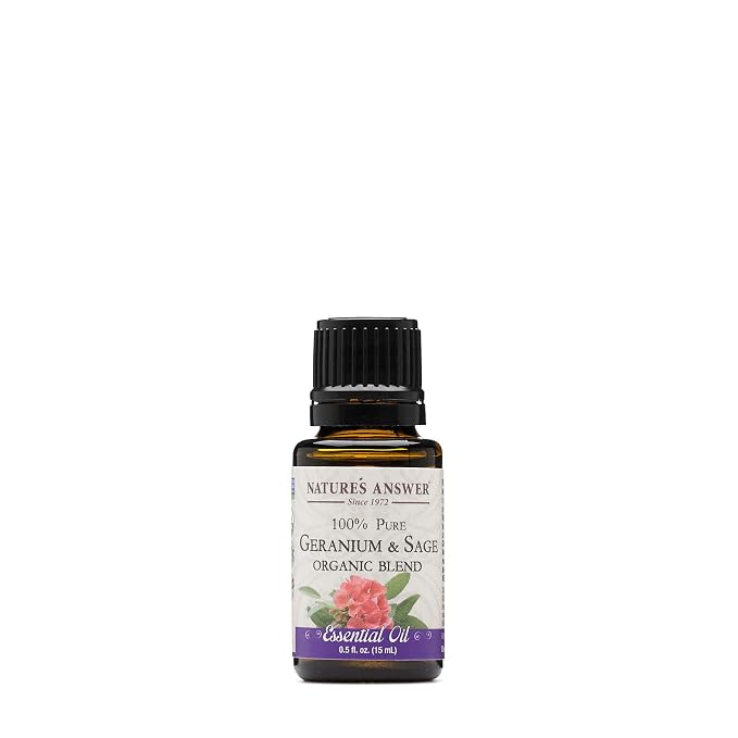 Nature's Answer 100% Pure Organic Essential Oil Blend, 0.5-Ounce, Geranium/Sage