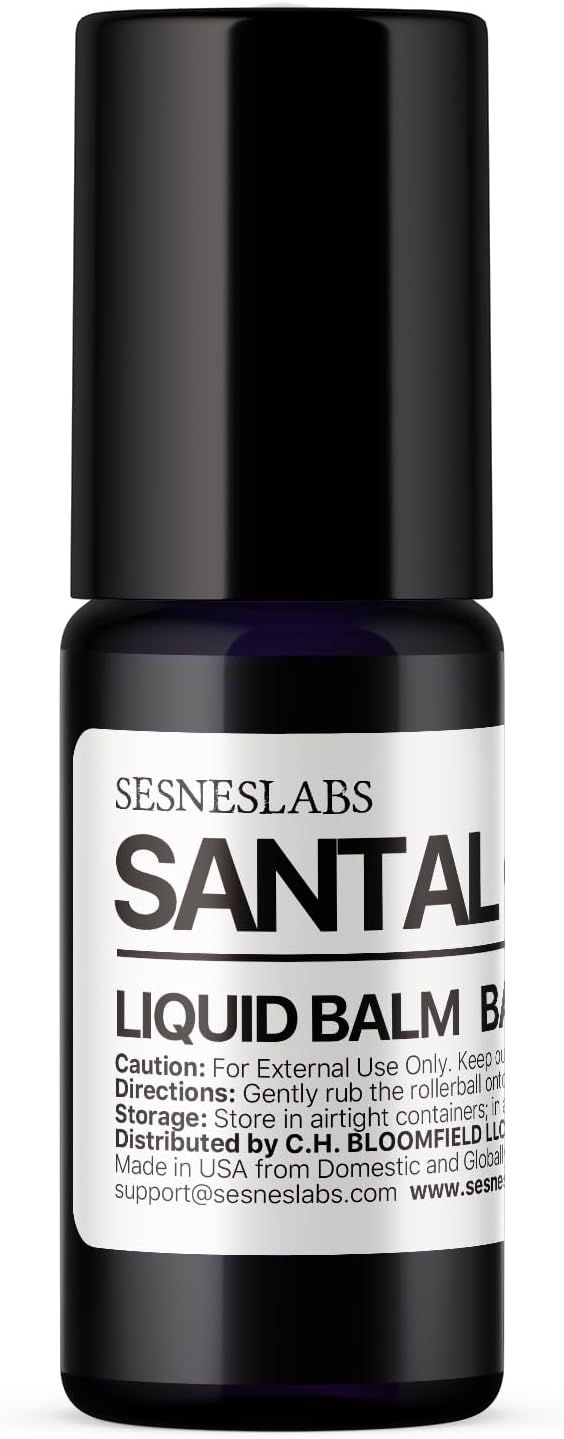 sesneslabs Santal Grass Roll-On, Perfume, Alcohol Free, Olfactive Marker, Niche Scent, Eucalyptus, Papyrus, Cardamom, Sandalwood Essential Oils Blend, Unisex Perfum for Women and Men 10ml/.33 fl Oz