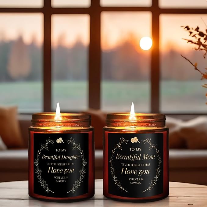 Candle Gifts for Mom from Son Daughter - Valentines Mothers Day, Love You, Birthday Gift for Her - Relaxing Aromatherapy Candles for Women, Wife, New Mom - Natural Soy Jasmine Candle for Home