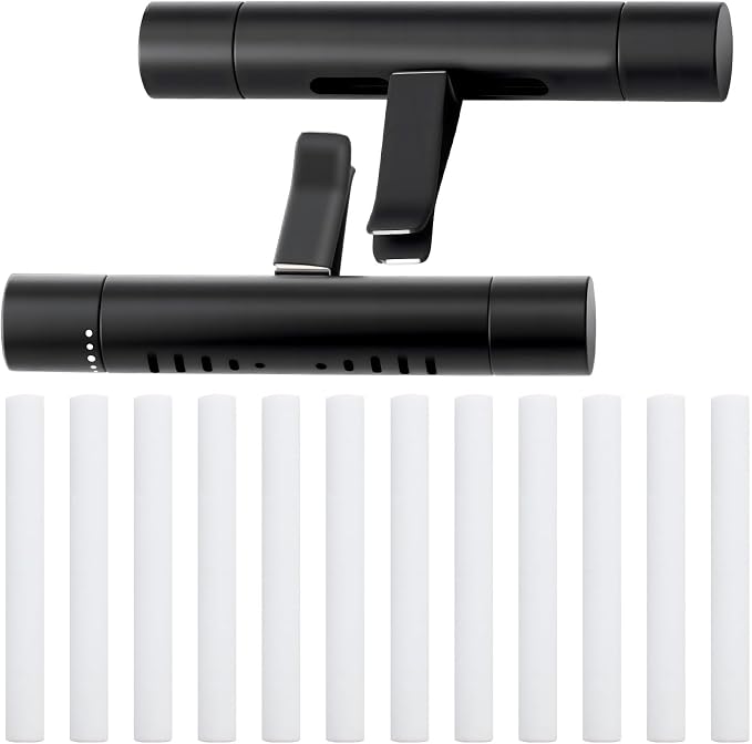 2pcs Car Air Diffuser Vent Clips for Essential Oils with 12 Odorless Cotton Cores for Women Men Automotive Fragrance Decoration Accessories for Cars Chirismas Birthday Present