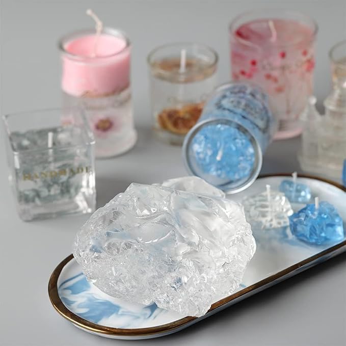 TooGet Transparent Jelly Wax DIY Candle Making Gel Wax Handmade Material Crystal Gel Candle for Candle Making and Handcraft Scented Candles Supplies-5 Pounds