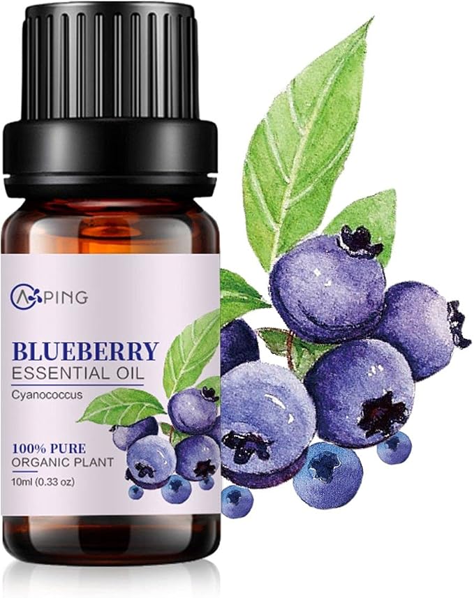 Blueberry Essential Oil - 100% Pure Organic Natural Plant (Cyanococcus) Blueberry Oil for Diffuser, Aroma, Spa, Massage, Yoga, Perfume, 0.33oz