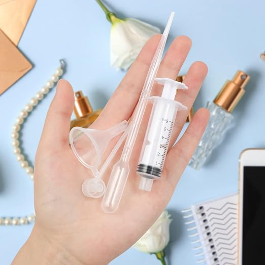2 Set Perfume Refill Tool Kit, Plastic Perfume Syringe Extractor for Liquid Cologne Fragrance Sample Essential Oils, Travel Use