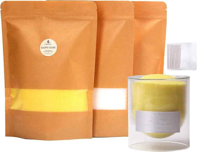 CandHeal Pearled Candle Sand with Wicks,3.3 lb Orange & Jasmine Scented Candle Sand Wax,DIY Candle Making,Clean Burning, Long-Lasting Home Décor Gifts