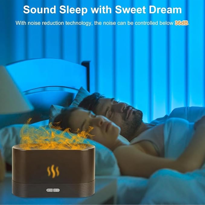 USB Powered Humidifier for Fall Gift,Simulation Flame Air Humidifier, LED Aroma Diffuser Humidifiers, Electronics Aromatherapy Diffuser, Bedroom Decor, Mini Humidifiers for Home Decor (White)