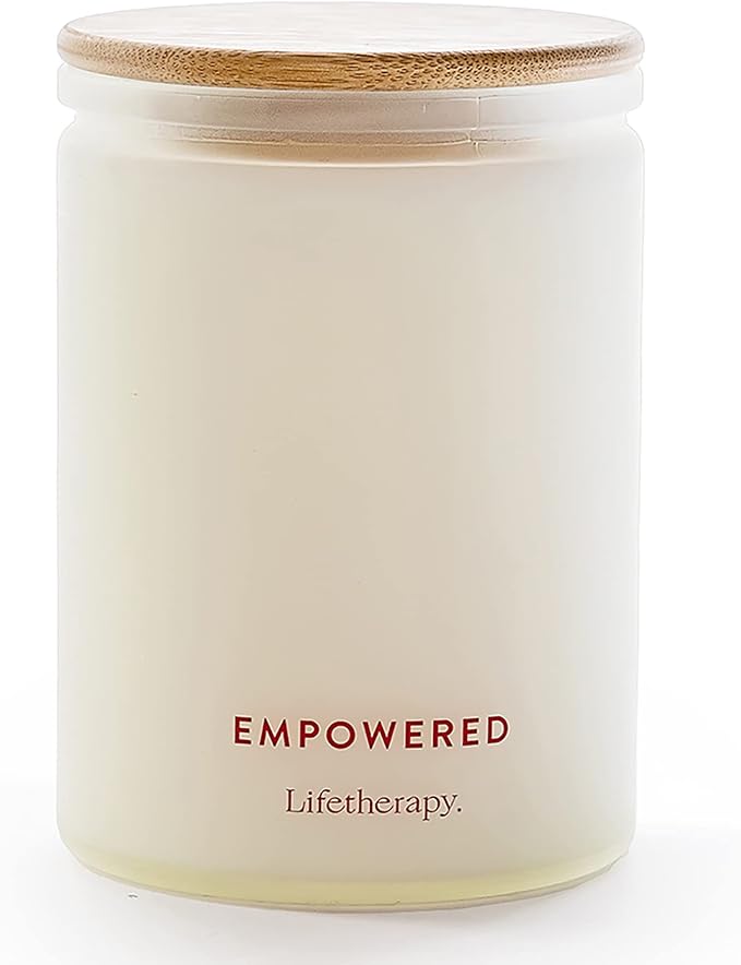 Lifetherapy Empowered Scented Soy Candle, 75-Hour Burn, 10 Oz | Natural soy wax scented candles for home with clean burn, jar candle design, and long lasting fragrance