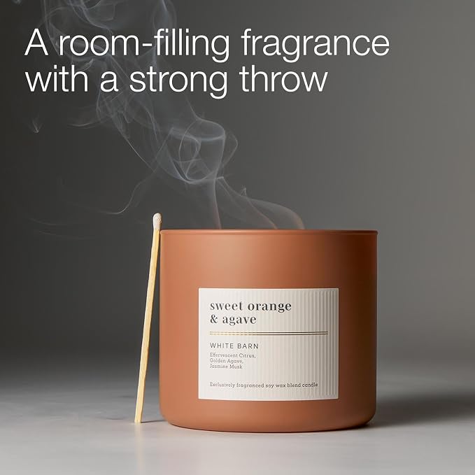 Bath & Body Works 3-Wick Candle, Sweet Orange & Agave Citrus Candle, Strong Throw, Long-Lasting Burn Up to 45 Hours, Exclusively Fragranced Soy Wax Blend, 14.5 oz - 1 Pack