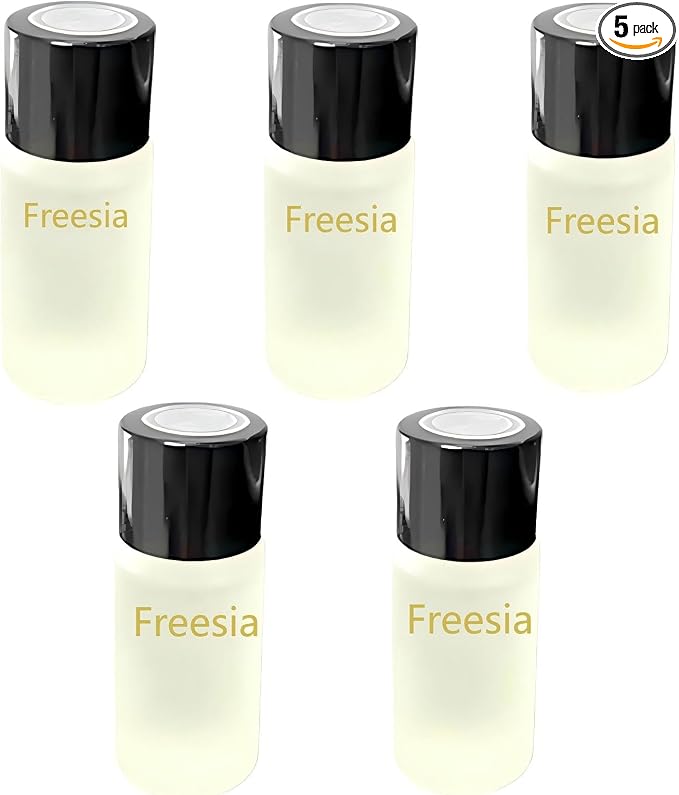 Car Air Freshener Refills – Set of 5 (10 ml each), Universal Fit for Air Vent Smart Car Fresheners, Refreshing and Pleasant Scent (Freesia)