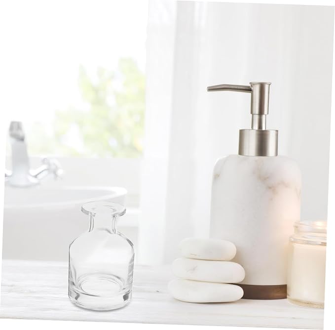 COLLBATH 2pcs Elegant Glass Reed Diffuser Bottles Decorative Oil Diffuser Containers Multipurpose Home Car Fragrance
