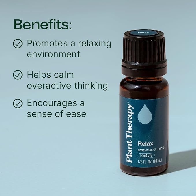 Plant Therapy Relax Essential Oil Blend 100% Pure, Undiluted, Natural Aromatherapy, Therapeutic Grade 10 mL (1/3 oz)