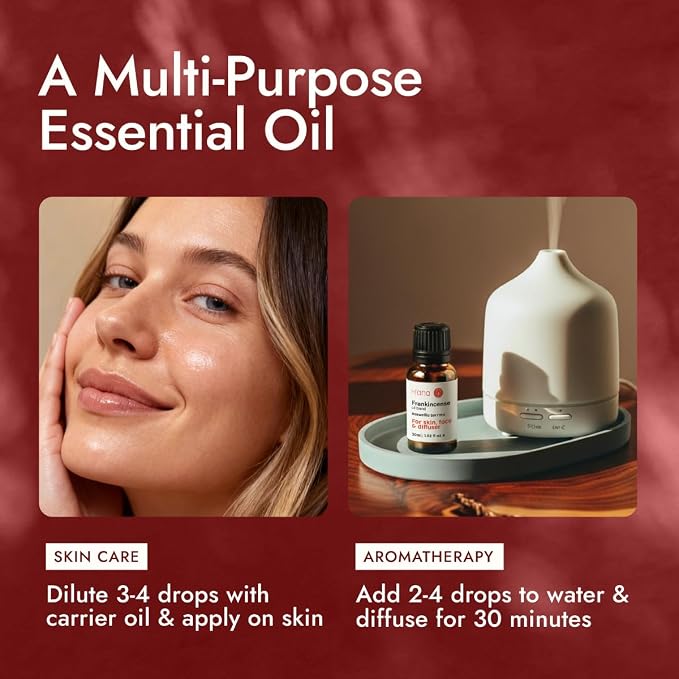 H'ana Frankincense Oil - 1.02 Fl Oz Frankincense Essential Oil for Hair, Skin, Diffuser, Aromatherapy & DIY