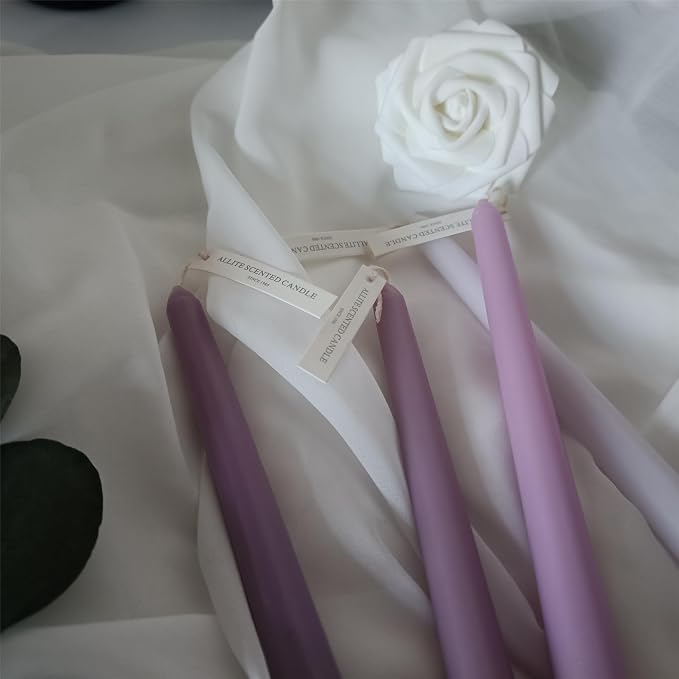 Tapered Candles Scented Candle Sticks,Gedengni 10 Inch Colored Candlesticks Lavender Scented Taper Candle Long Purple Candles for Dinner Decor Housewarming Gift Idea,8D4P-PURGRA