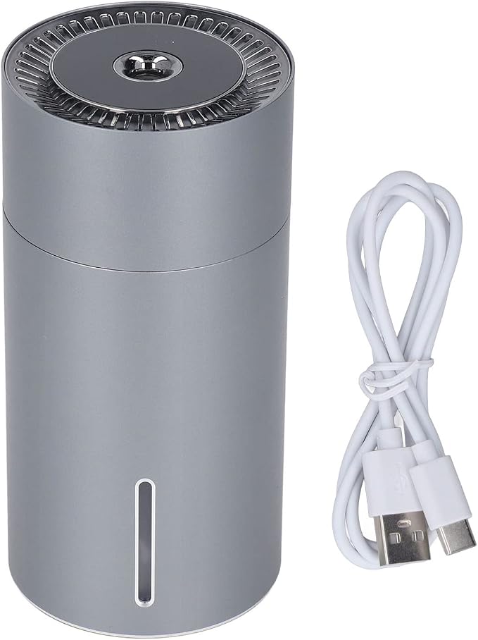 Car Diffuser Usb Mini Humidifier,Usb 3 Gears Adjustable Automatic Induction Portable therapy Humidifier With Colorful Light (Gray)