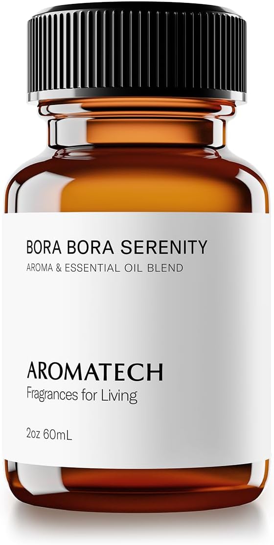 AromaTech Bora Bora Serenity Aroma Essential Oil Blend: Luxury Hotel Inspired Aromatherapy with Tropical Fruit, Frangipani & Coconut for Ultrasonic Diffusers & Nebulizers (60 mL)