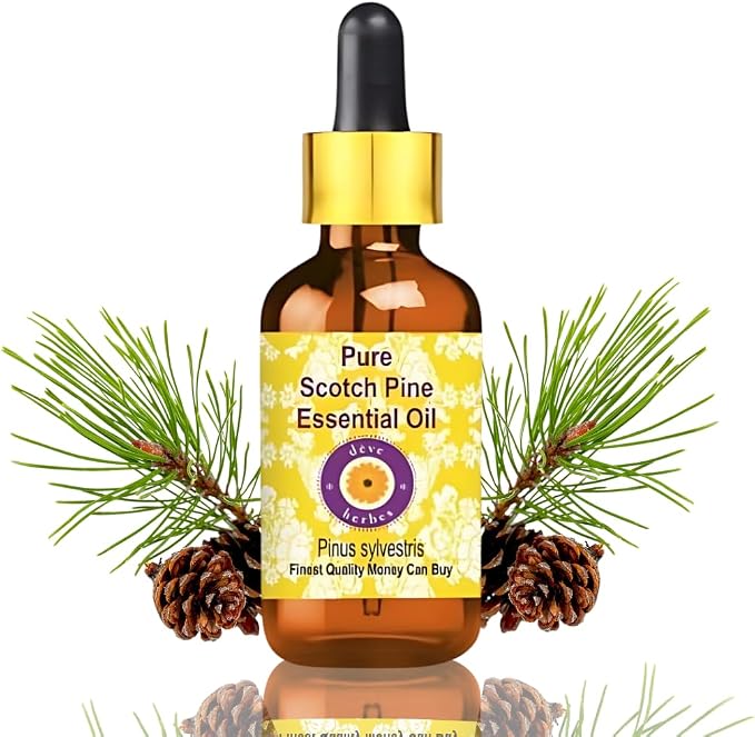 Deve Herbes Pure Scotch Pine Essential Oil (Pinus sylvestris) Steam Distilled with Glass Dropper 5ml (0.16 oz)