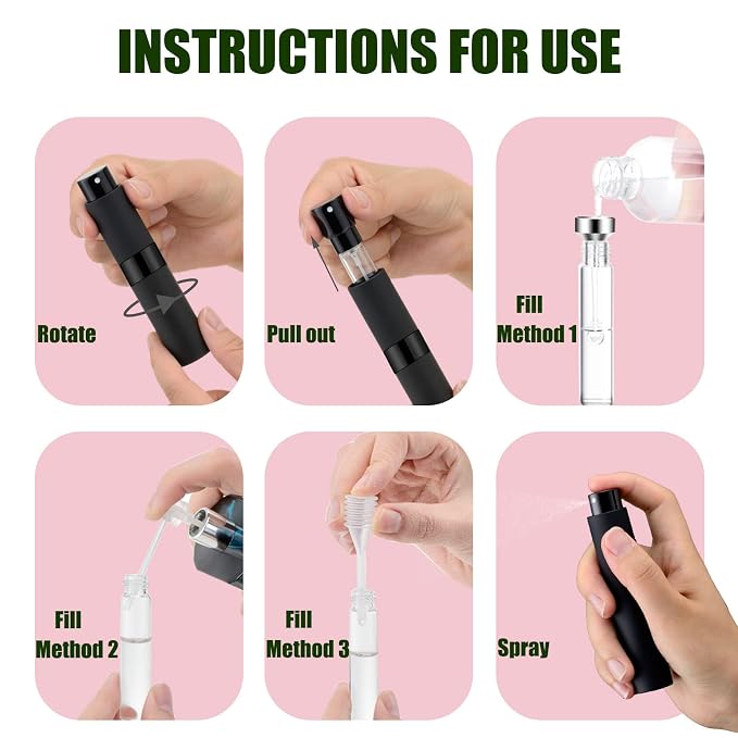 14 PCS/8ML Portable Atomizer Perfume Bottles, Mini Empty Refillable Cologne Spraye Bottle, Pocket Travel Perfume Liquid Sprayer (Mixing Colors)