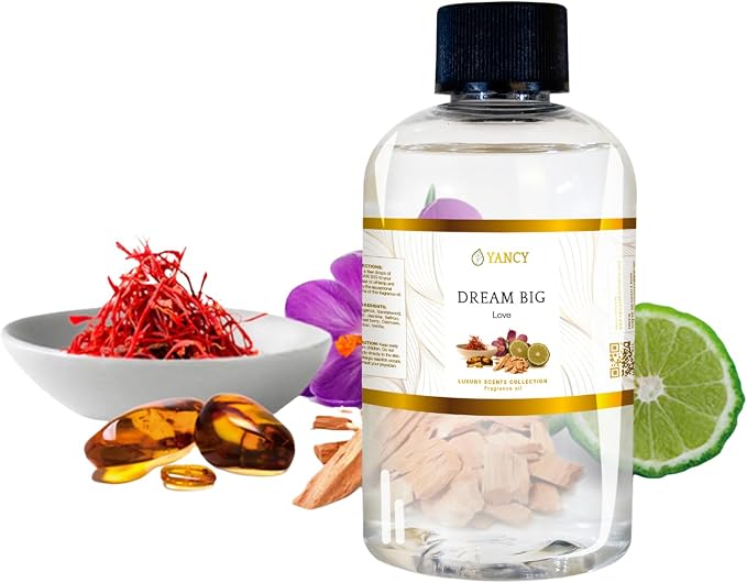 YANCY Dream Big Luxury Collection Fragrance Oil (4 oz), Sweet Fruity Scent, Inspiring Aroma for Diffusers, Oil Burners & Aroma Lamps, Boosts Motivation and Enhances Workspace Energy