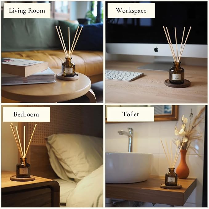 PRISTINE Japanese Ryokan/Inspired by Shang Hotel Reed Diffuser for Home | Fresh Lavender, Moroccan Amber Reed Diffuser Set, Oil Diffuser & Reed Diffuser | Home & Office Decor | Fragrance Gift