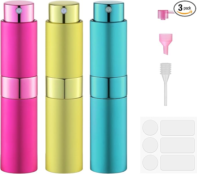 Fusupak Perfume Atomizer Travel Bottle Refillable: Cologne Sprayer Portable for Men - Mini Spray Empty for Refill - 8ml Small Size Yellow