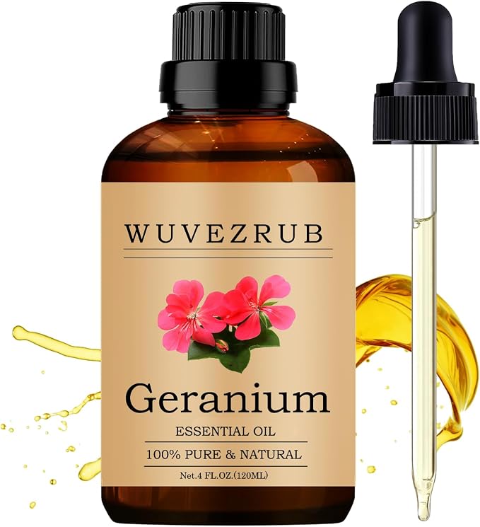 Geranium Essential Oils 120ML, 100% Pure and Natural Essential Oil for Aromatherapy Diffuser - 4 Fl Oz/Geranium