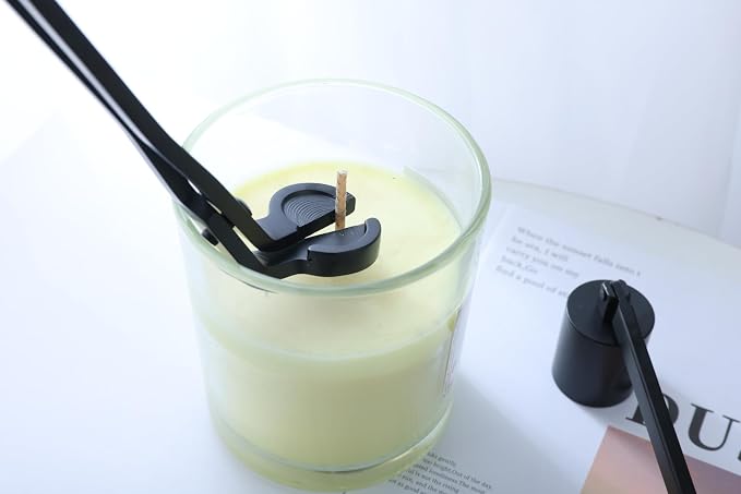 MUXSAM Candle Wick Trimmer, Wick Cutter, Steel Candle Scissor, Wick Clipper, Candle Shear Candle Care Tool for Scented Candle Lovers Gifts, Safely Remove Cut Wick Reduce Soot, Black