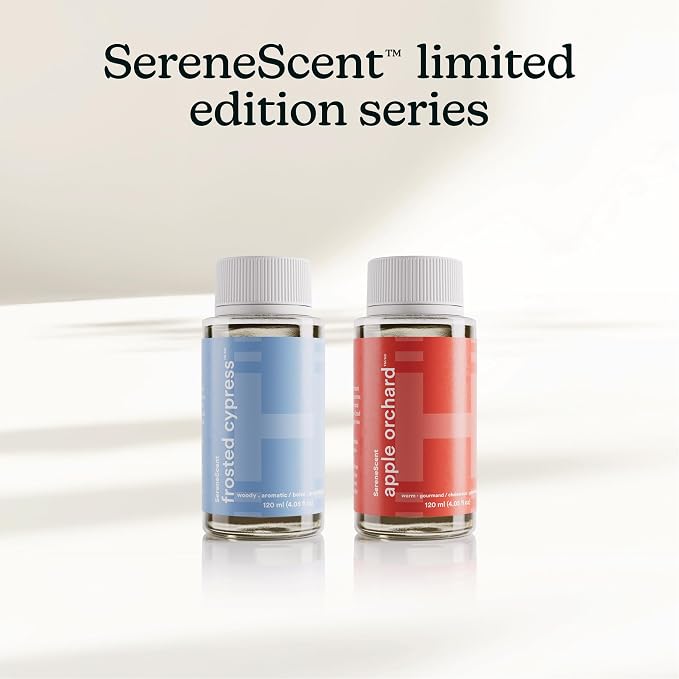 Homedics SereneScent Waterless Diffuser Oil Refill — Frosted Cypress (120ml). Invigorating Home Fragrance. Compatible with SereneScent Diffusers. Easy Twist Plug & Play