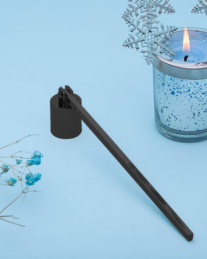 Candle Snuffer, Stainless Steel Wick Flame Extinguisher Elegant Candle Accessory for Candle Lovers - Matte Black