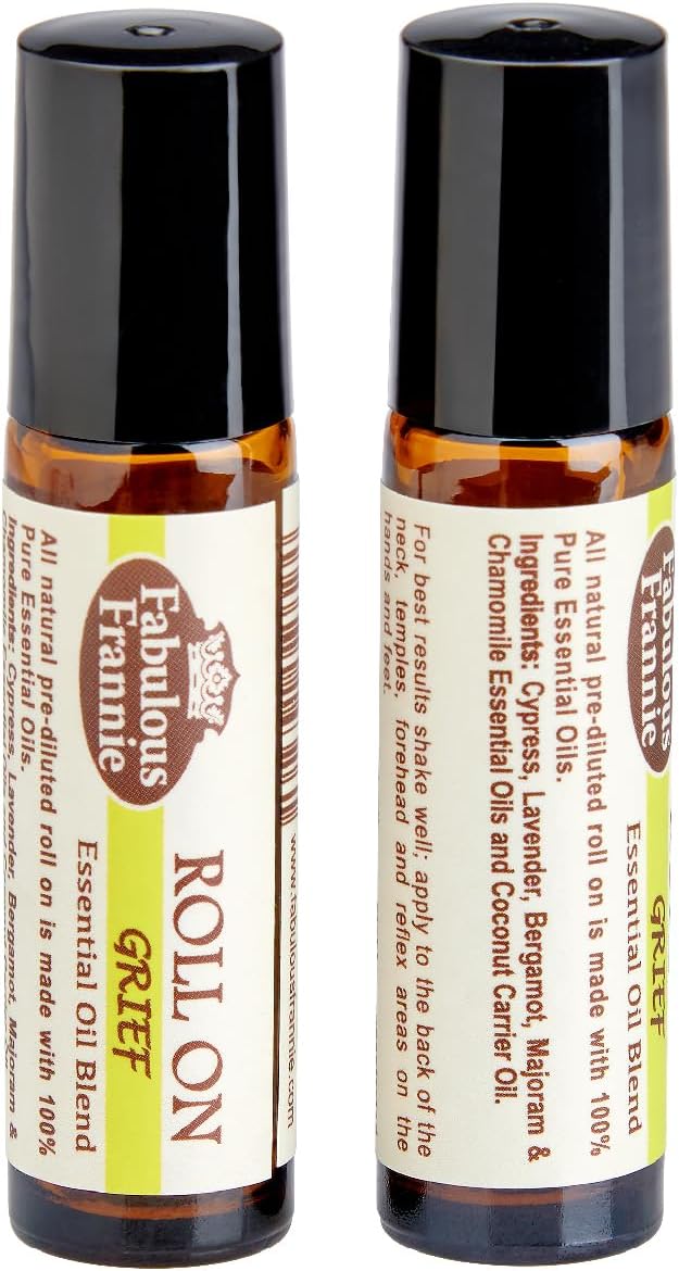 Fabulous Frannie Grief Essential Oil Blend Roll-On Bergamot, Chamomile, Cypress and Marjoram Pure Essential Oils 10ml
