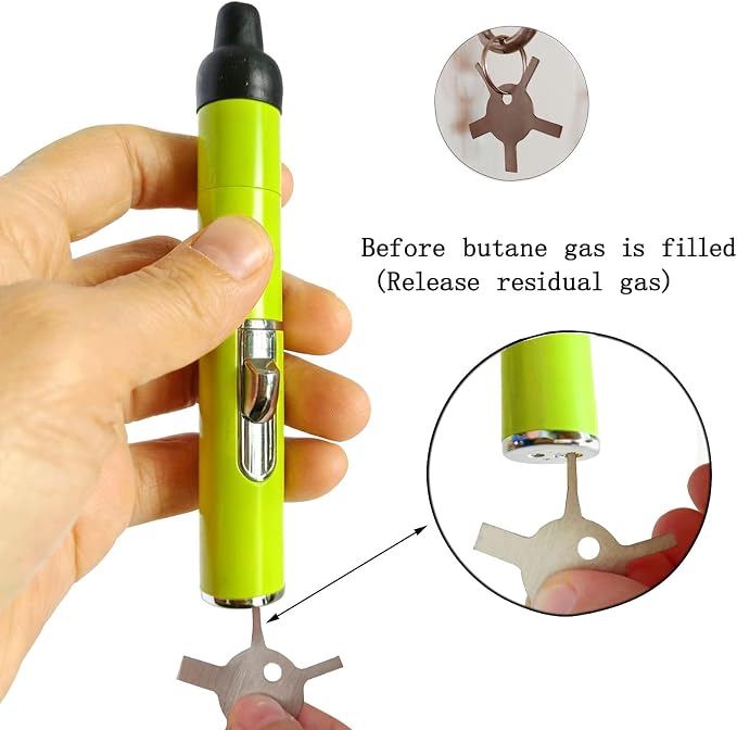 Torch Lighter,Handheld Multifunctional All-in-One Tube Built-in Detachable Windproof Lighter,Outdoor,Indoor,Camping,Candle,Birthday,Lemon Green(2PCS)