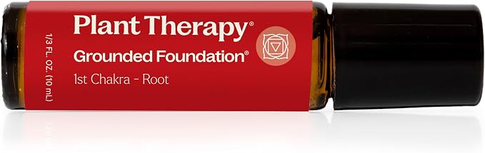 Plant Therapy Chakra 1 Grounded Foundation (Root Chakra) Essential Oil Blend Pre-Diluted Roll-On 10 mL (1/3 oz) 100% Pure, Ready to Use