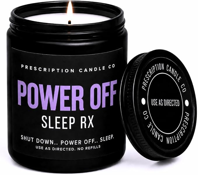 Wellness Candles – Focus & Sleep Soy Wax Candle Collection – Aromatherapy Home Fragrance (Power Off)