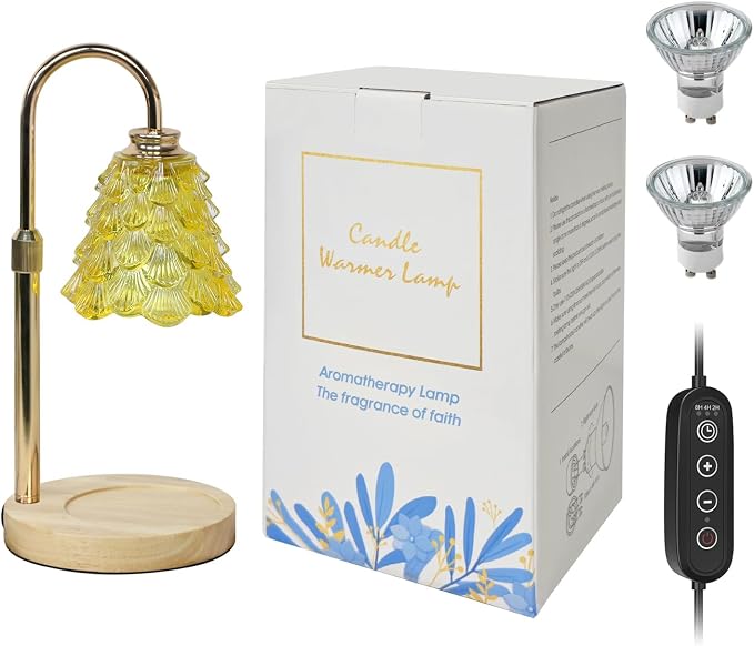 GEEZO Fragrance Candle Warmer Lamp，Electric Candle Warmer with Timer & Dimmer，Mom Christmas Birthday Gifts for Women, House Warming Gifts New Home Bedroom Decor